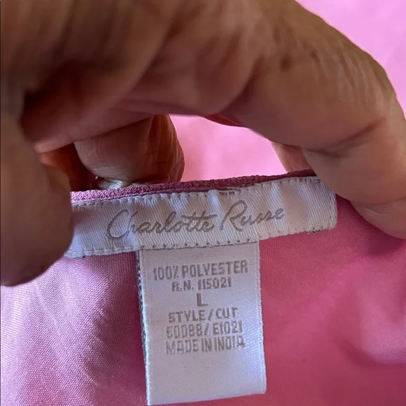 Y2K 90’s🚫SOLD🚫Bead Sequins Pink Lace Fairy core Asymmetrical Hem Camisole Large - Picture 13 of 15